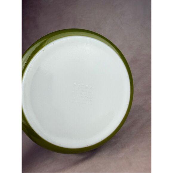 Vintage Pyrex Spring Blossom 475-B Mixing Bowl Green Flowers Pattern - Picture 10 of 11